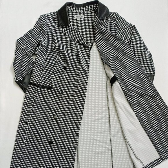 SHELBY & PALMER Women's Dogtooth Print Tailored Trench Coat.  Plus Size 16W - Picture 3 of 9
